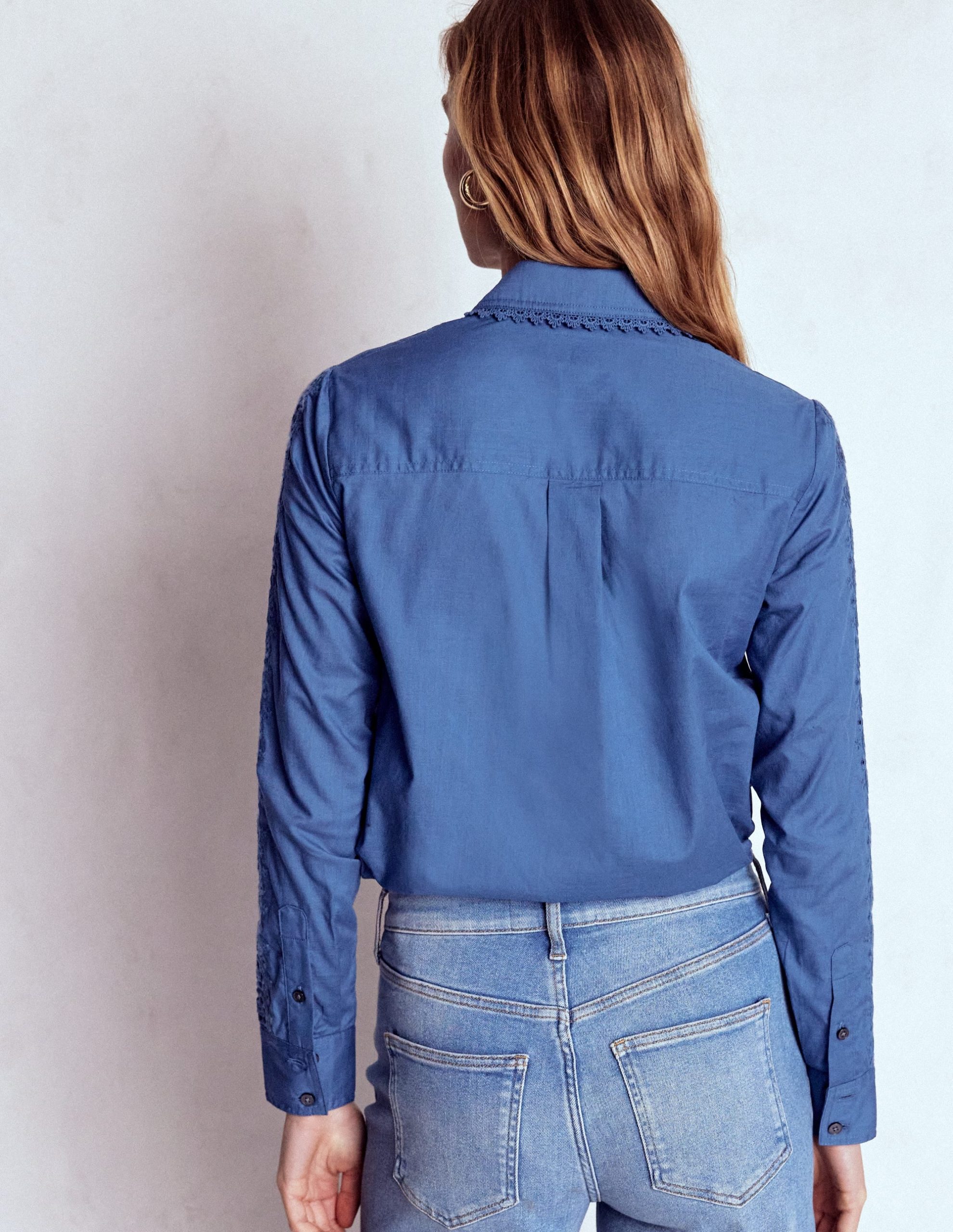 Sienna Broderie Detail Shirt-Denim Blue - Image 5