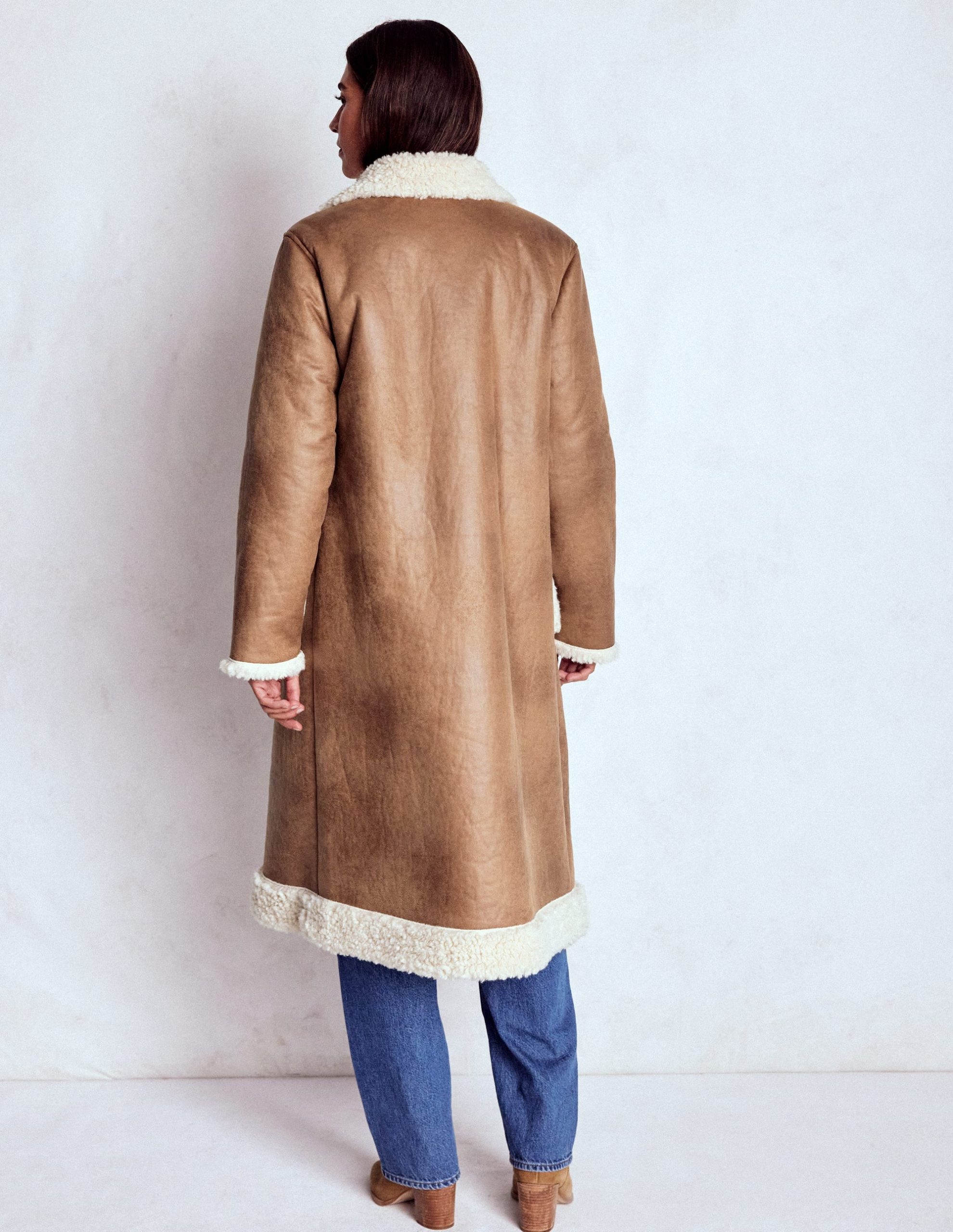Shearling Duffle Coat-Camel. Natural Borg - Image 4