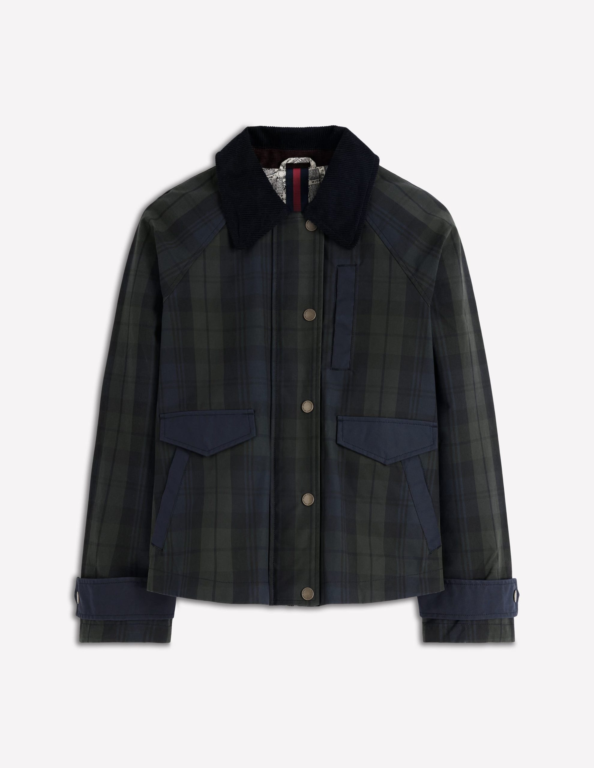 Raglan Wax Jacket-BLACKWATCH - Image 7