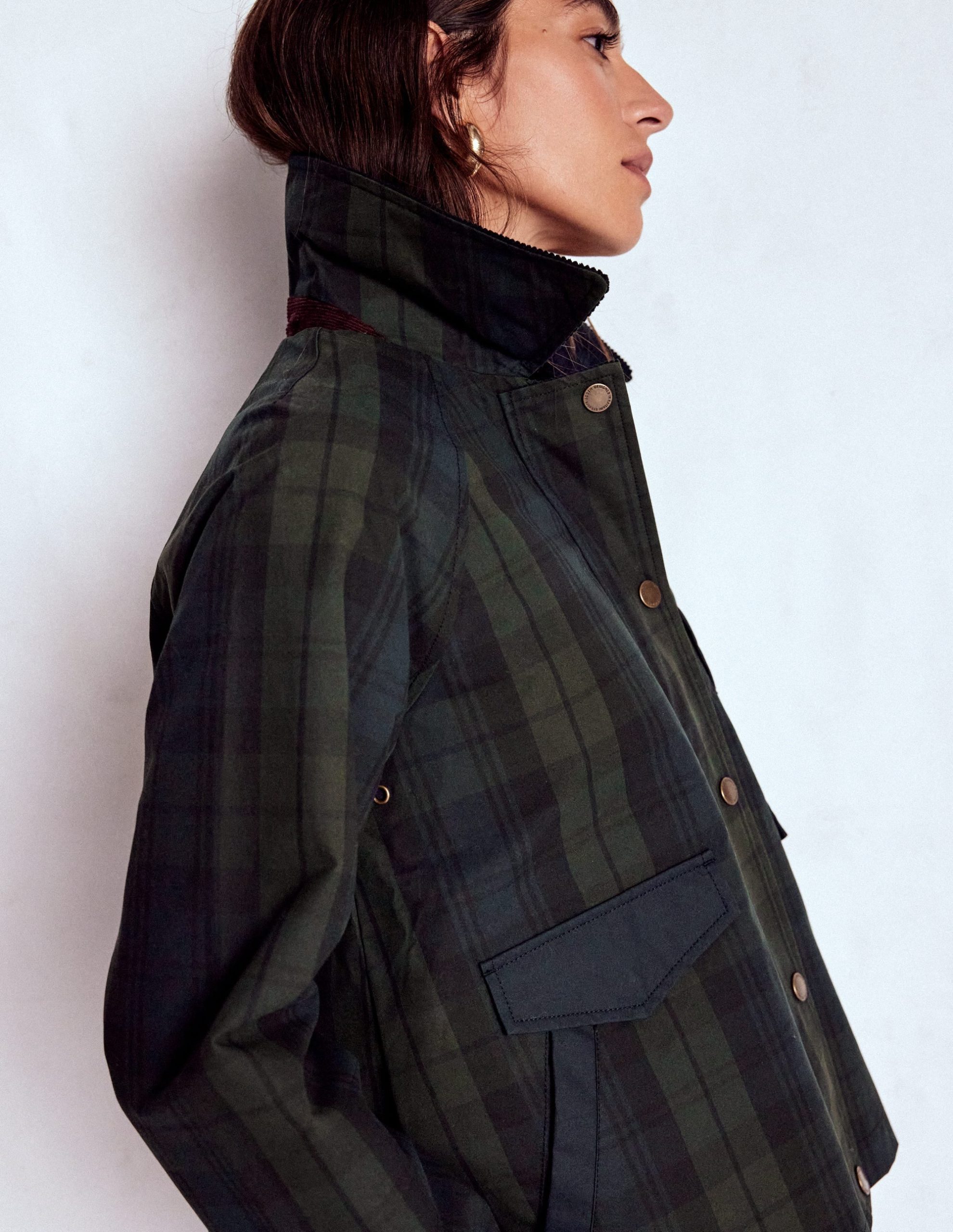 Raglan Wax Jacket-BLACKWATCH - Image 4