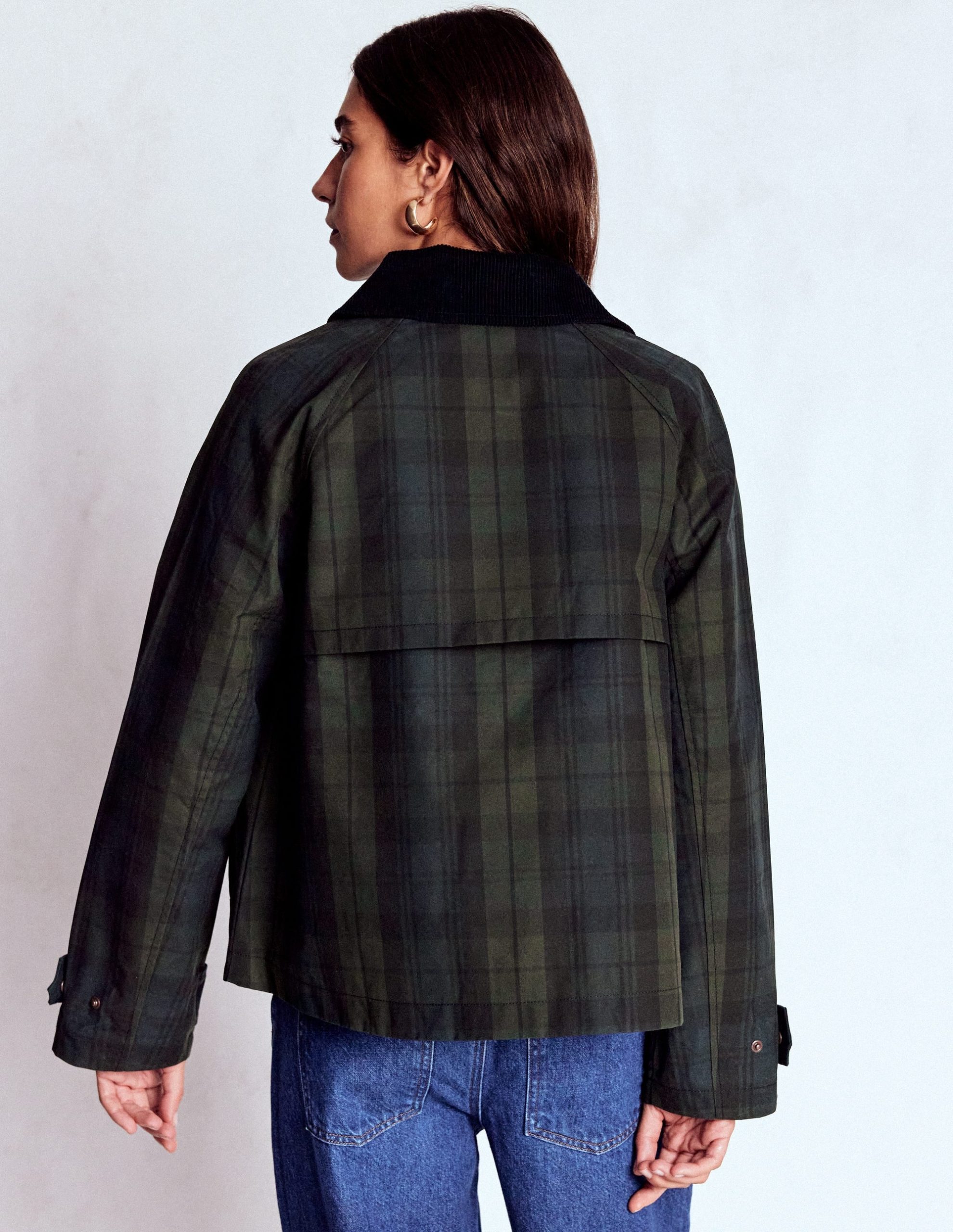 Raglan Wax Jacket-BLACKWATCH - Image 5