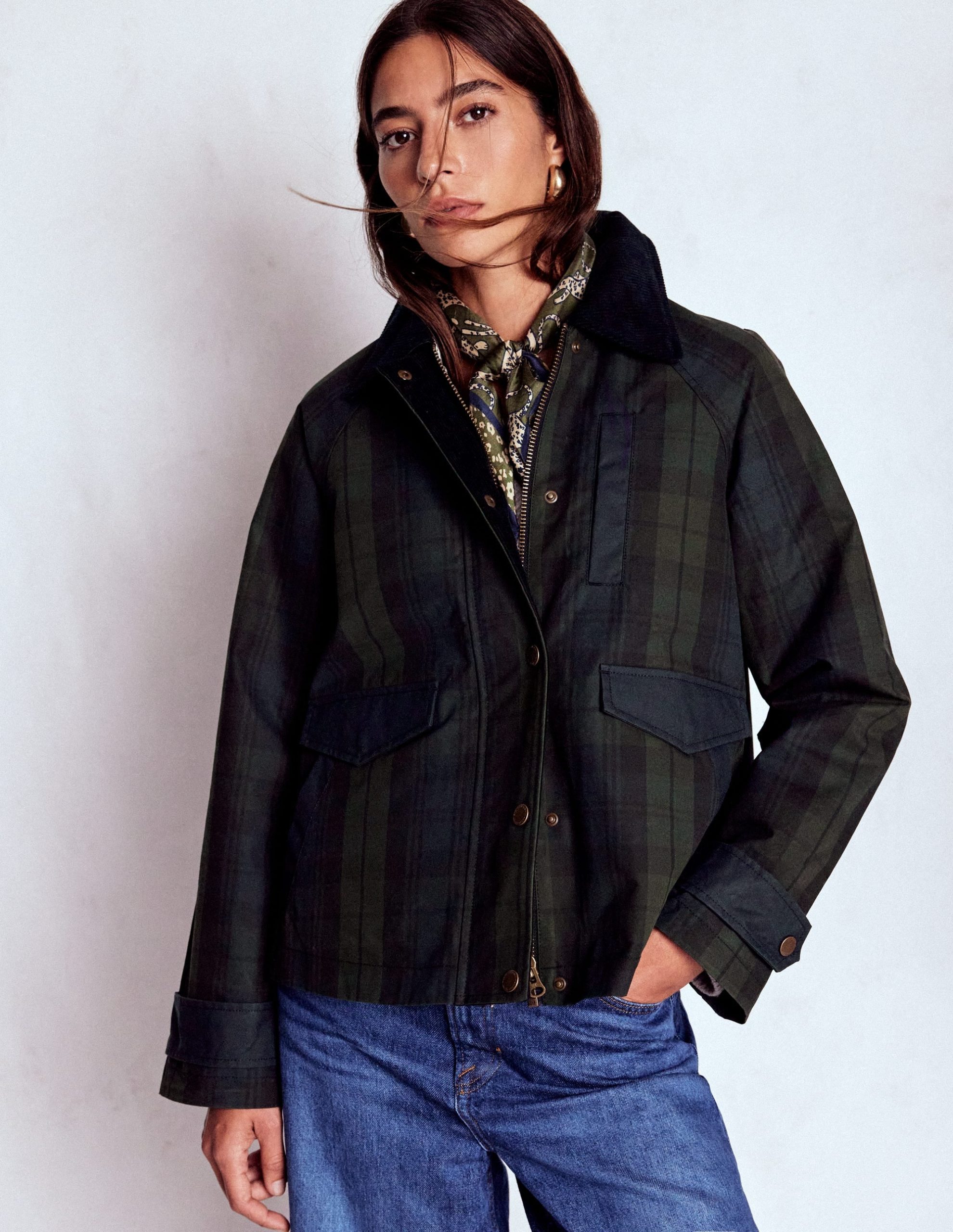 Raglan Wax Jacket-BLACKWATCH - Image 6